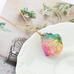 Rainbow Natural Stone Necklaces Rainbow Natural Stone Necklaces