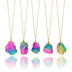 Rainbow Natural Stone Necklaces Rainbow Natural Stone Necklaces
