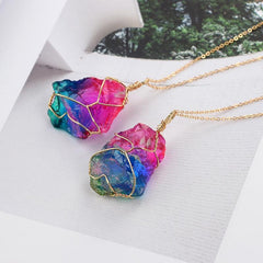 Rainbow Natural Stone Necklaces Rainbow Natural Stone Necklaces