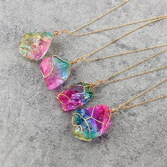 Rainbow Natural Stone Necklaces Rainbow Natural Stone Necklaces
